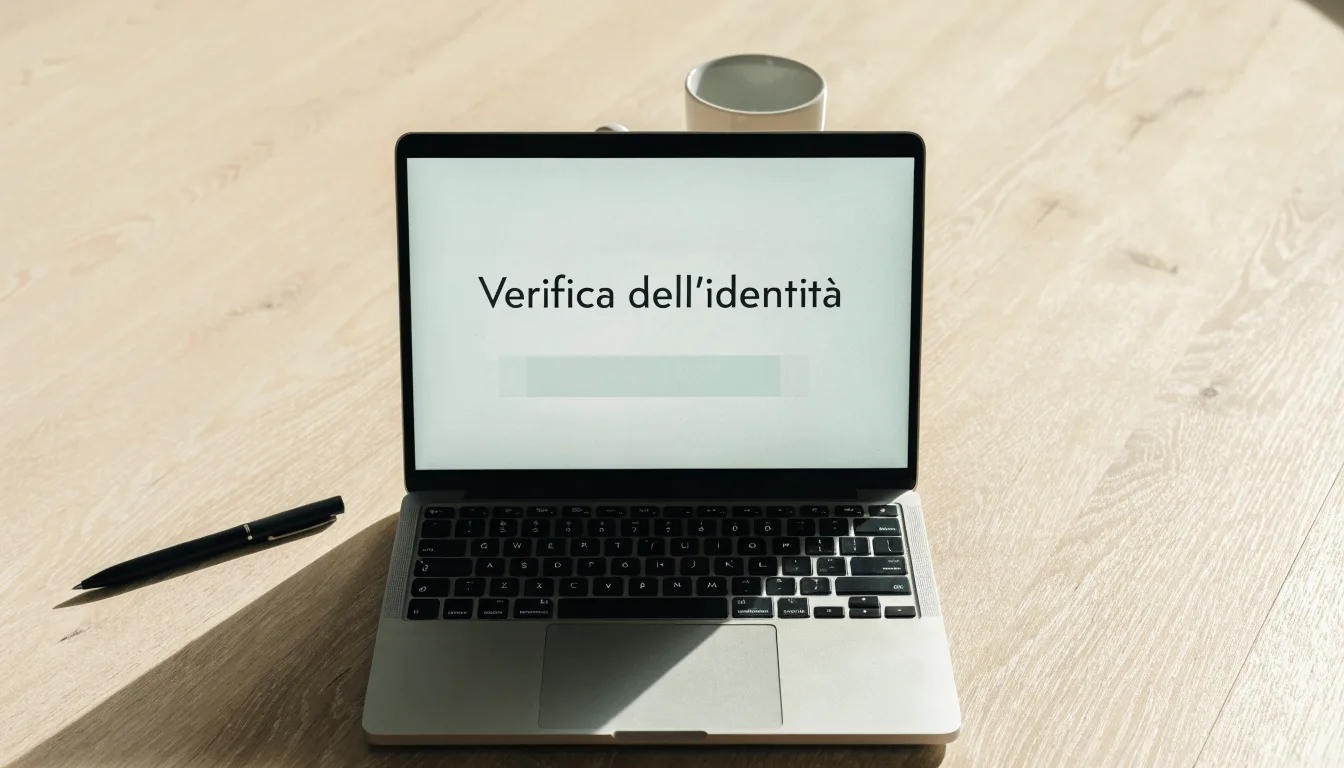 Un foglio di concessione in carta con un timbro rosso, appoggiato su una scrivania di legno accanto a una penna
