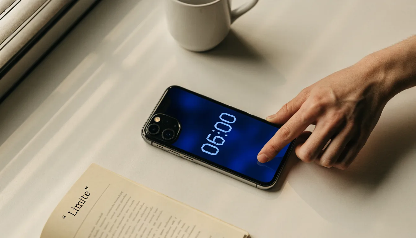 Un documento di identità appoggiato accanto a uno smartphone con un timer sullo schermo, su un tavolo da cucina